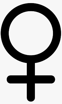 A simple black and white icon representing female gender.