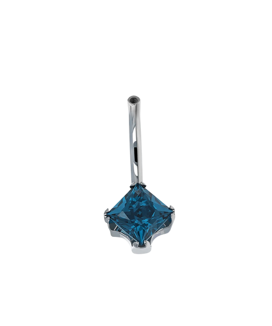 Princess Cut Faceted Gem on Navel Curve